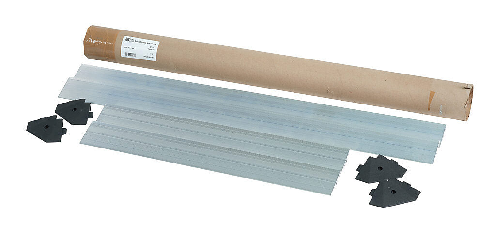 ASO Safety Solutions contact mat trim kit, aluminum. For use with 24 x 36in safety mats. Includes (4) trim corners and (4) mat trim pieces.-2010-0080