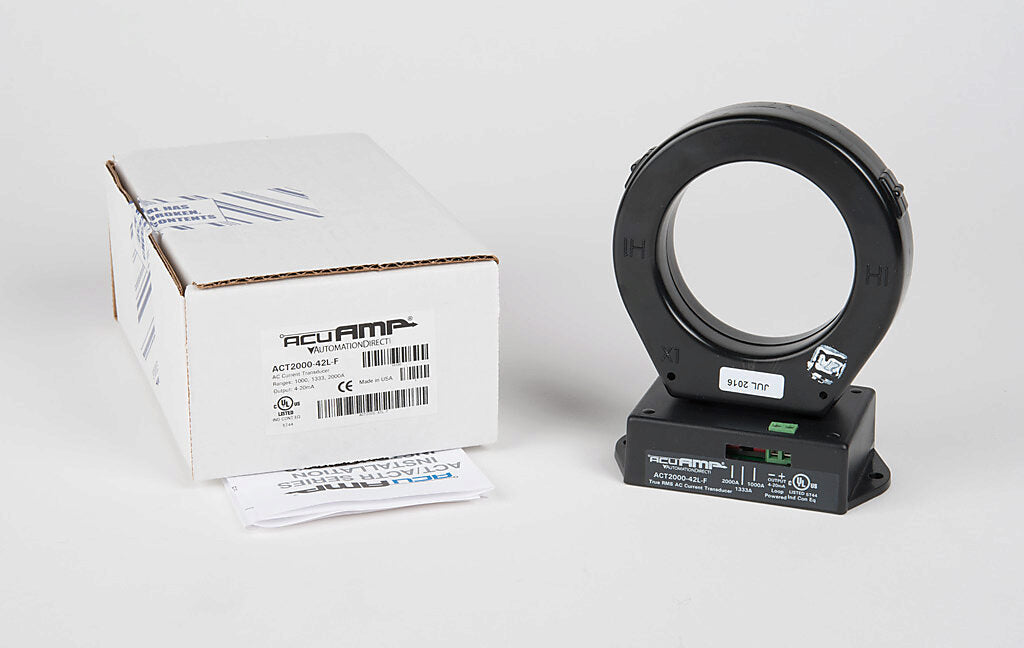 AcuAMP AC current transducer, 1-phase, fixed core, 0-1000, 0-1333, or 0-2000A selectable sensing range, 4-20 mA output.-ACT2000-42L-F