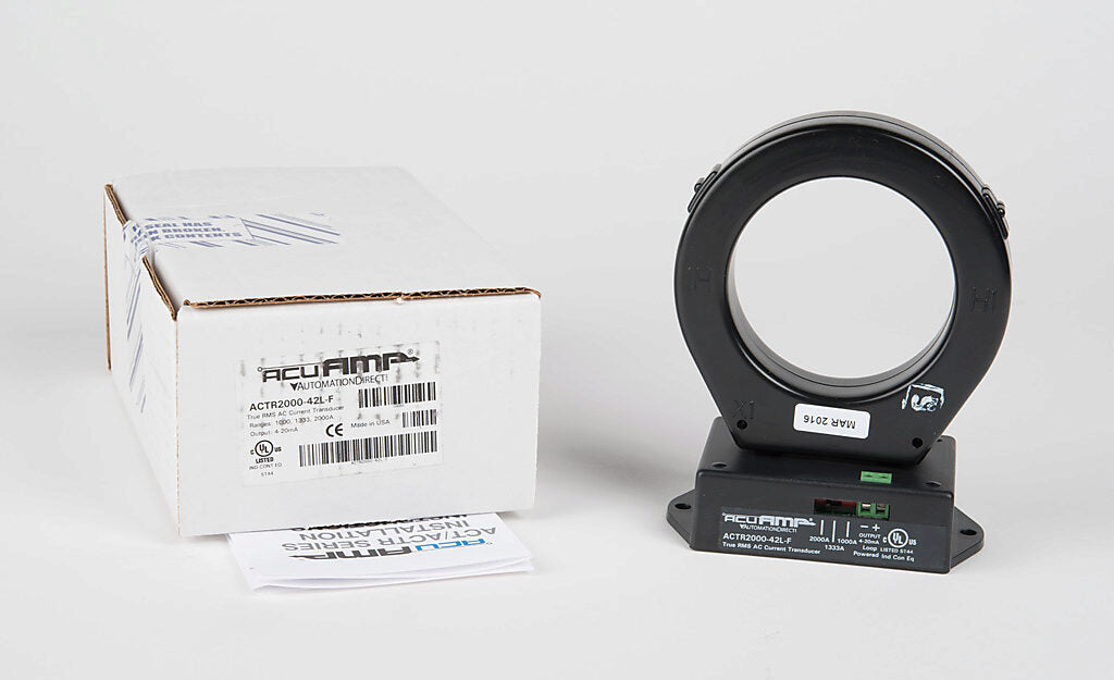 AcuAMP AC current transducer, 1-phase, fixed core, 0-1000, 0-1333, or 0-2000A selectable sensing range, True RMS, 4-20 mA output.-ACTR2000-42L-F