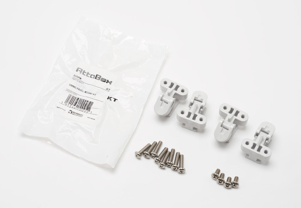 AttaBox Heartland series swing panel bracket, polycarbonate. Package of 4. For use with Heartland series enclosures. Mounting screws included.-AHSPM