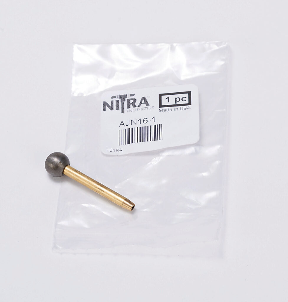 NITRA pneumatic air jet nozzle, 1in length, straight, brass.-AJN16-1