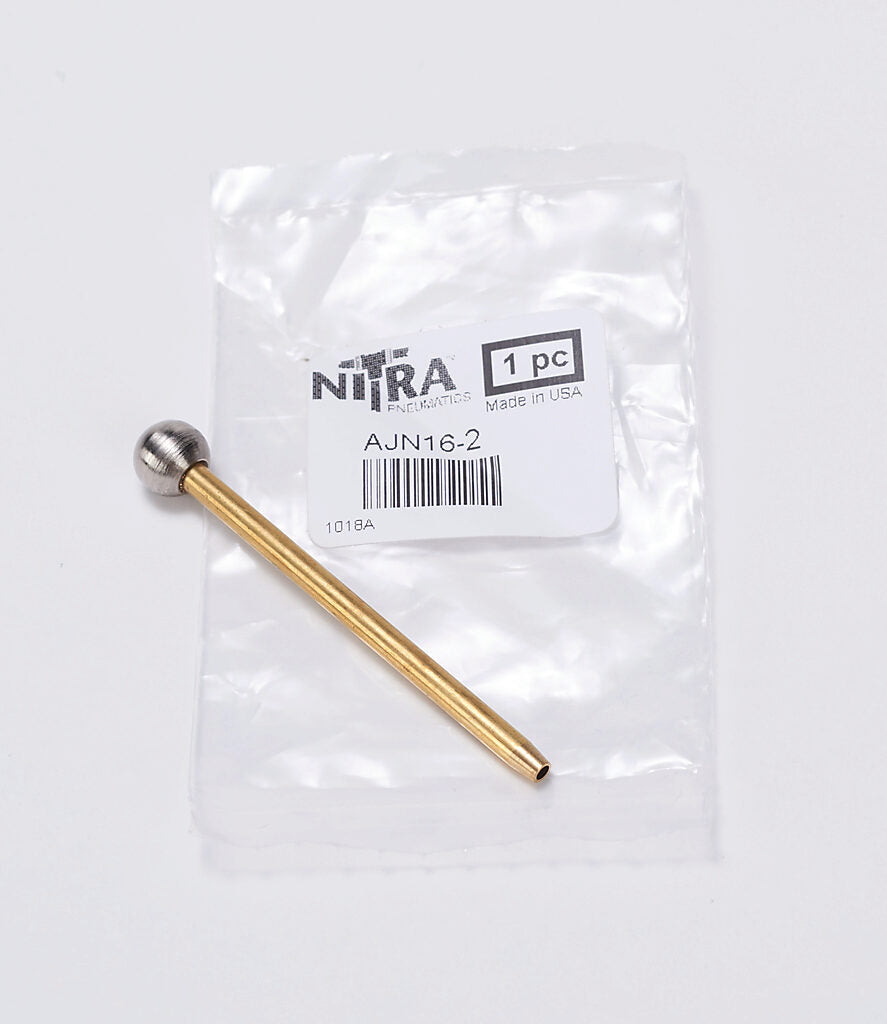 NITRA pneumatic air jet nozzle, 2in length, straight, brass.-AJN16-2