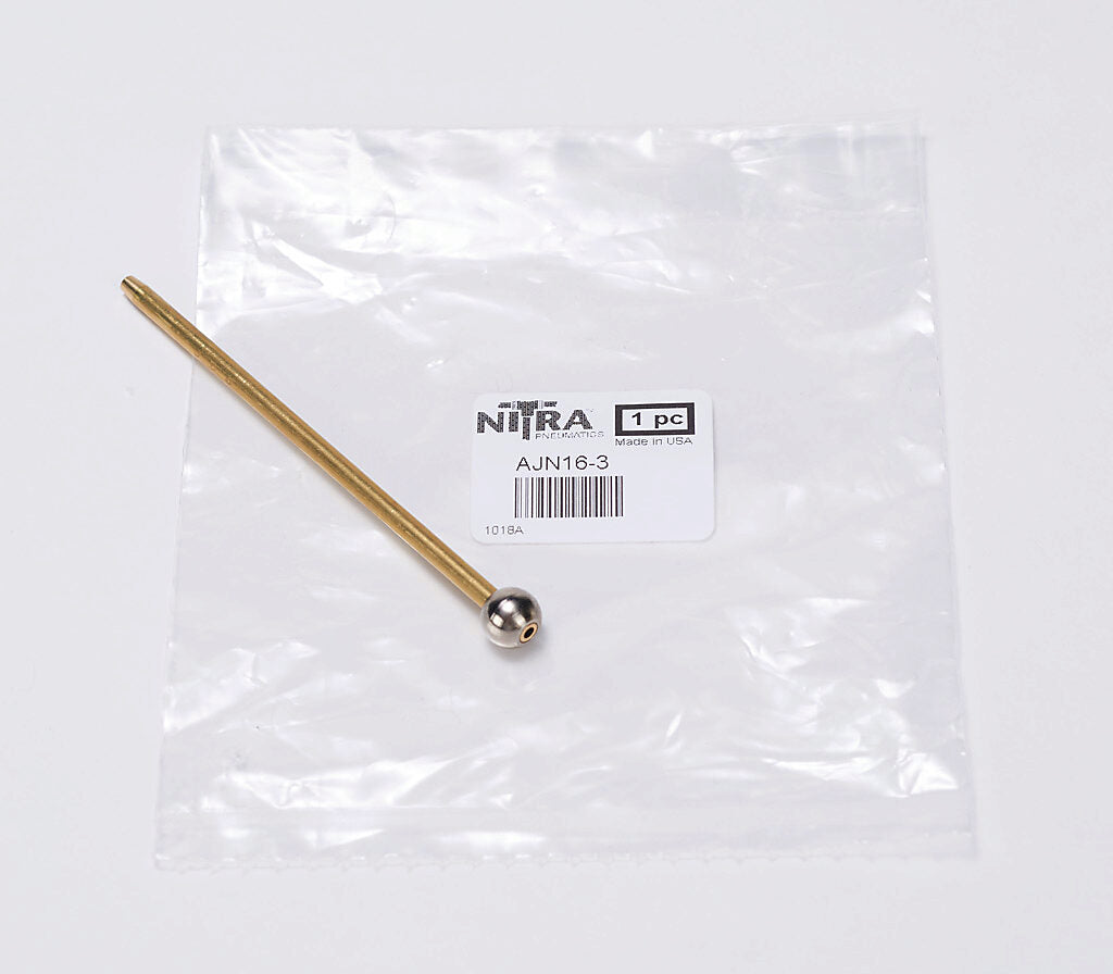 NITRA pneumatic air jet nozzle, 3in length, straight, brass.-AJN16-3