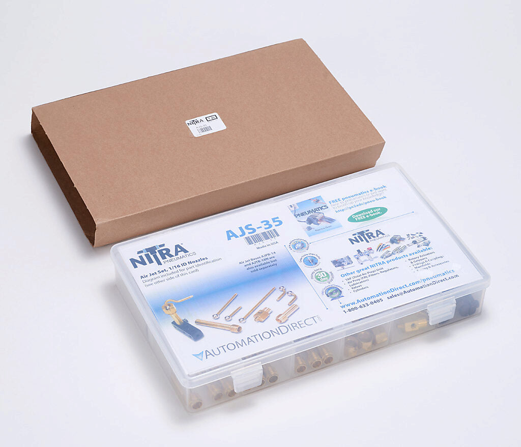 NITRA pneumatic air jet set, 35 pieces, brass.-AJS-35