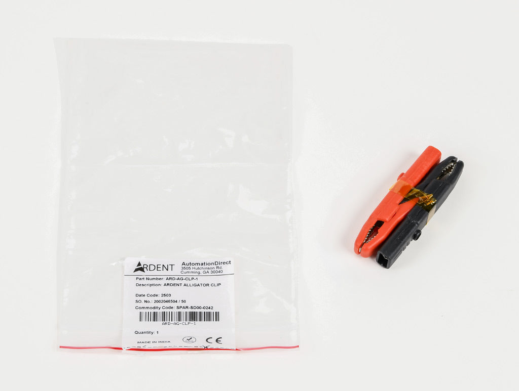 ARDENT alligator clip set, CAT IV 600V/CAT lll 1000V. For use with ARD-PRB-STD.-ARD-AG-CLP-1