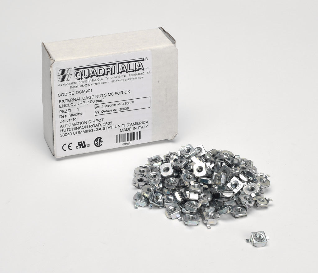 Quadritalia outdoor cage nut, M6. Package of 100.-DGM901