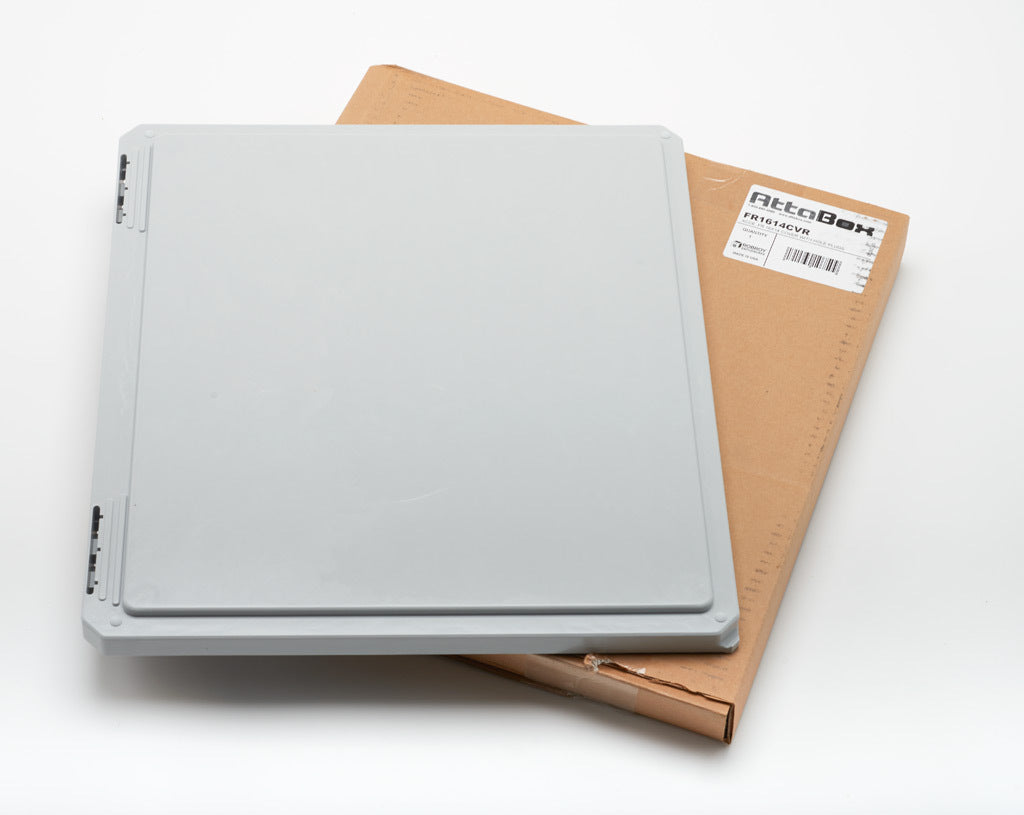AttaBox opaque door, fiberglass reinforced polyester, Pantone 428 C glacier gray. For use with 16 x 14in (HxW) Freedom series enclosures.-FR1614CVR
