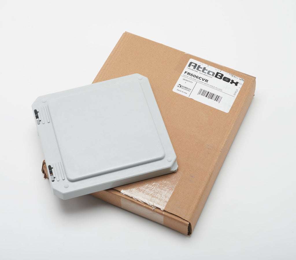 AttaBox opaque door, fiberglass reinforced polyester, Pantone 428 C glacier gray. For use with 6 x 6in (HxW) Freedom series enclosures.-FR606CVR