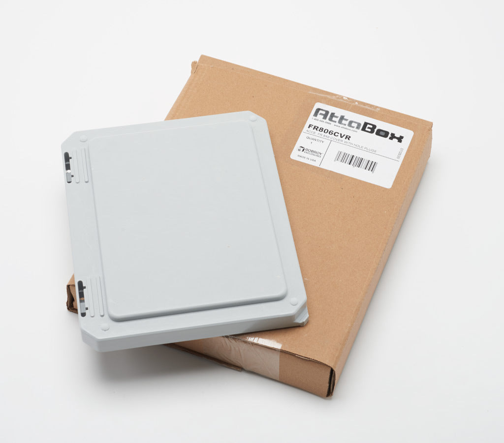 AttaBox opaque door, fiberglass reinforced polyester, Pantone 428 C glacier gray. For use with 8 x 6in (HxW) Freedom series enclosures.-FR806CVR