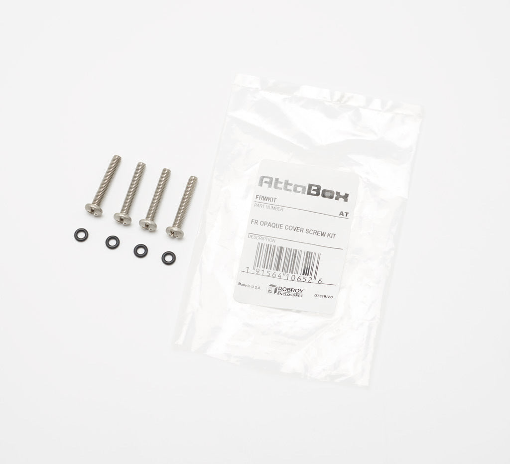 AttaBox enclosure cover screw, replacement, #10-32 UNF x 1.250in, Phillips/slotted pan head, stainless steel. Package of 4. For use with Freedom series enclosures. Rubber sealing washer included.-FRWKIT