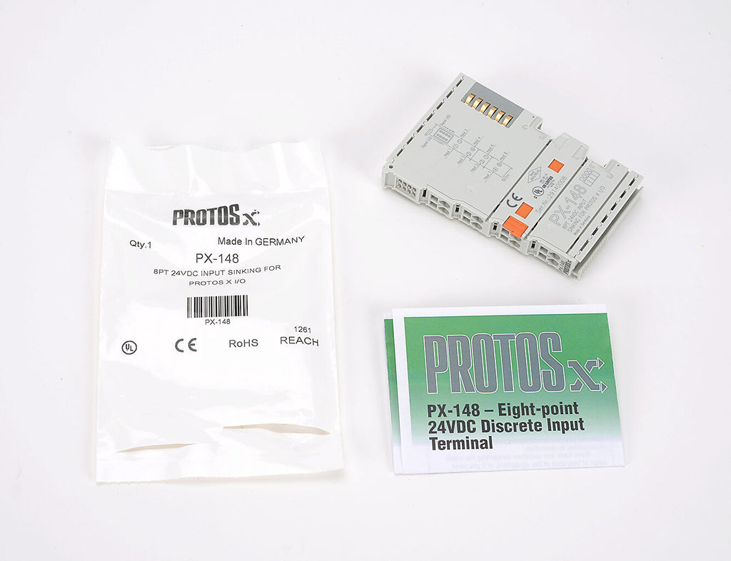 Protos X discrete input module, 8-point, 24 VDC, sinking.-PX-148