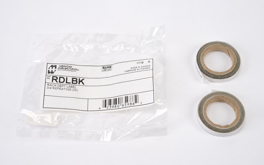Hammond rack depth label, package of 2.-RDLBK