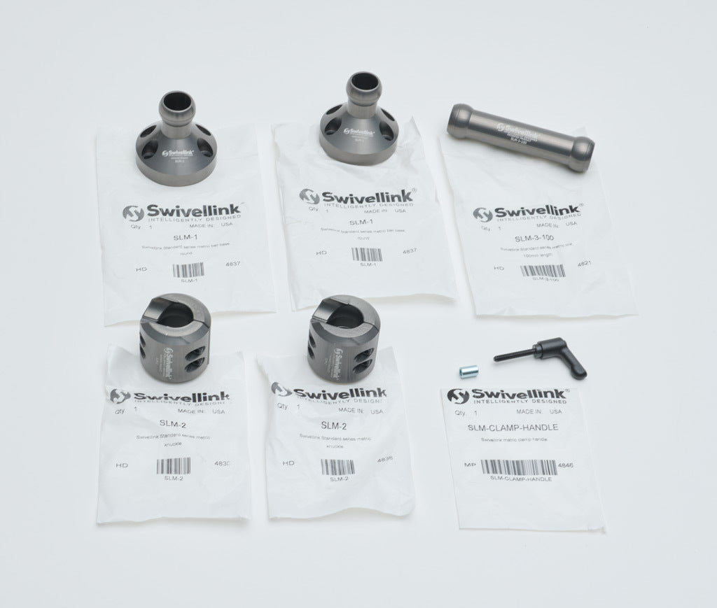 Swivellink Standard series metric mounting kit, 100mm link.-SLM-100100