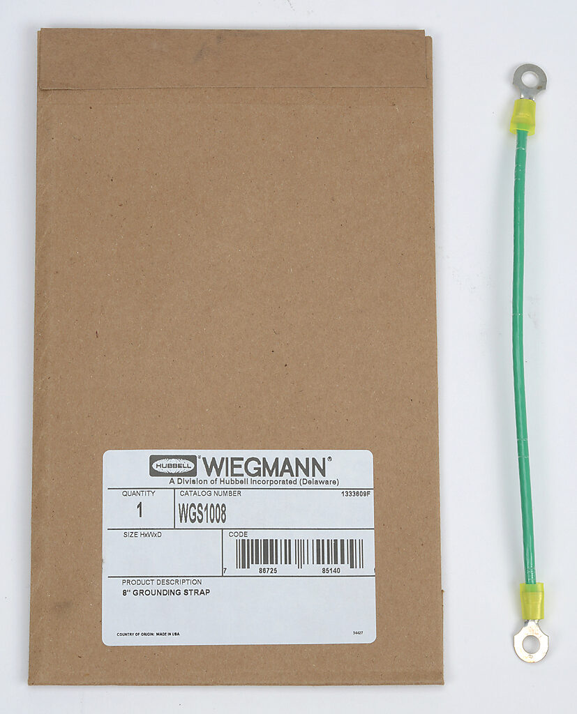 Wiegmann enclosure grounding strap, 8in length.-WGS1008