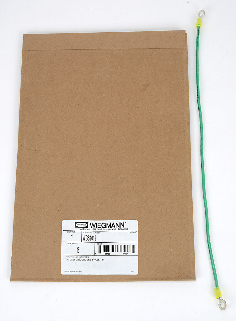 Wiegmann enclosure grounding strap, 16in length.-WGS1016