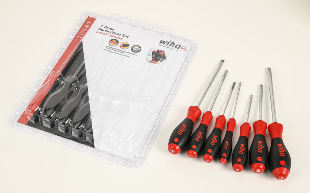 Wiha standard screwdriver set, Phillips and slotted, 7 pieces.-WT30278