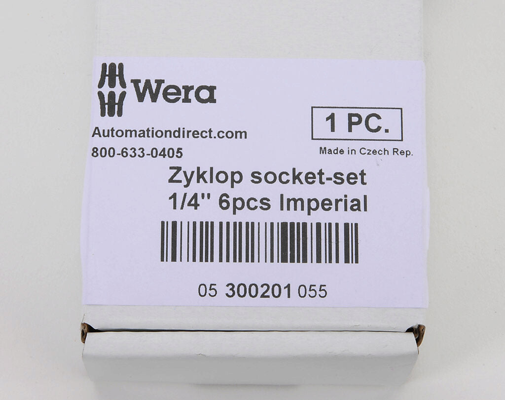 Wera socket set, 6 pieces, 1/4in drive, SAE.-05300201055
