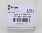 Wera socket set, 6 pieces, 1/4in drive, SAE.-05300201055