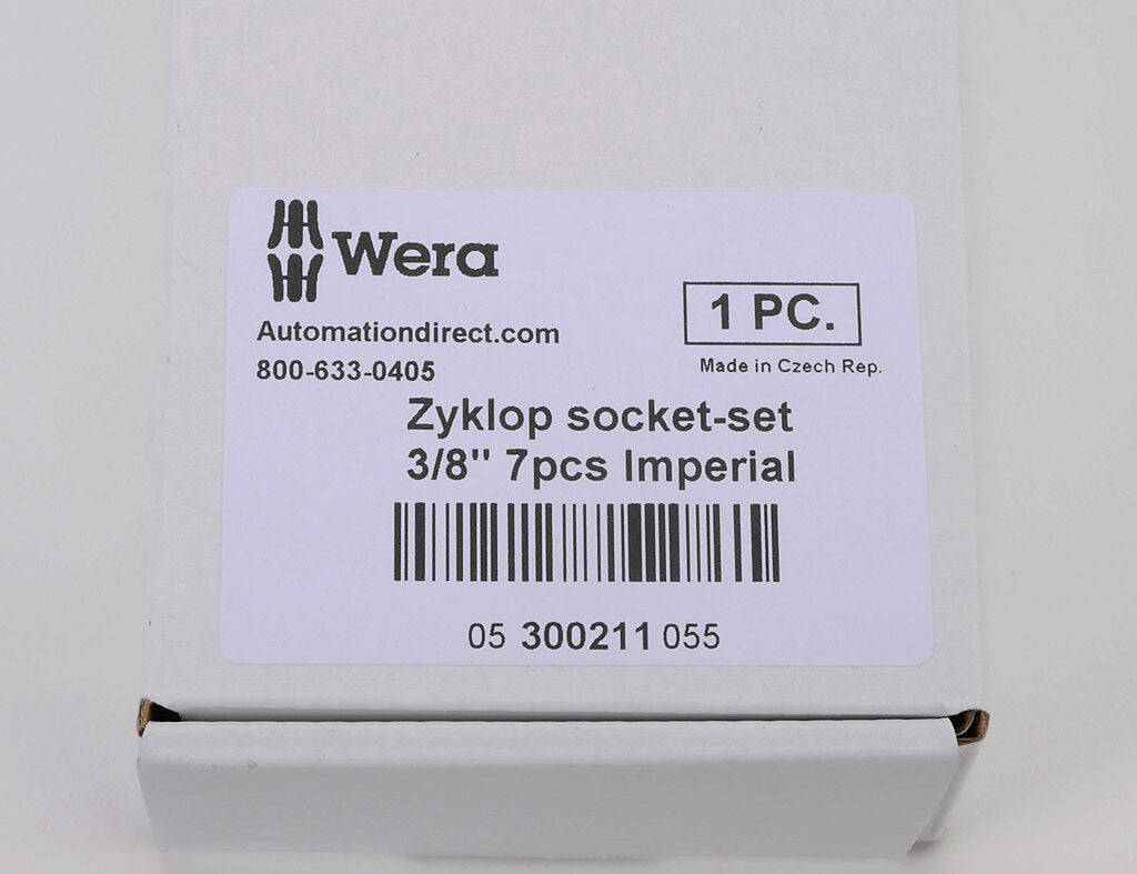 Wera socket set, 7 pieces, 3/8in drive, SAE.-05300211055