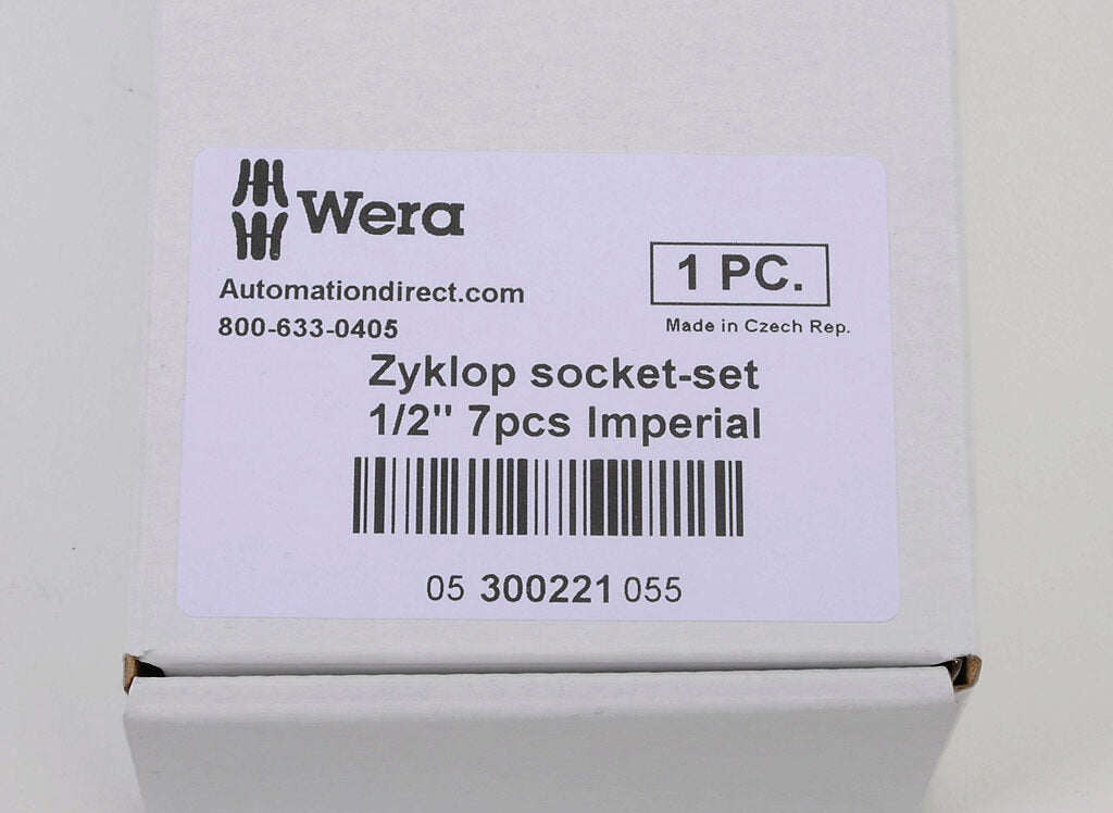 Wera socket set, 7 pieces, 1/2in drive, SAE.-05300221055