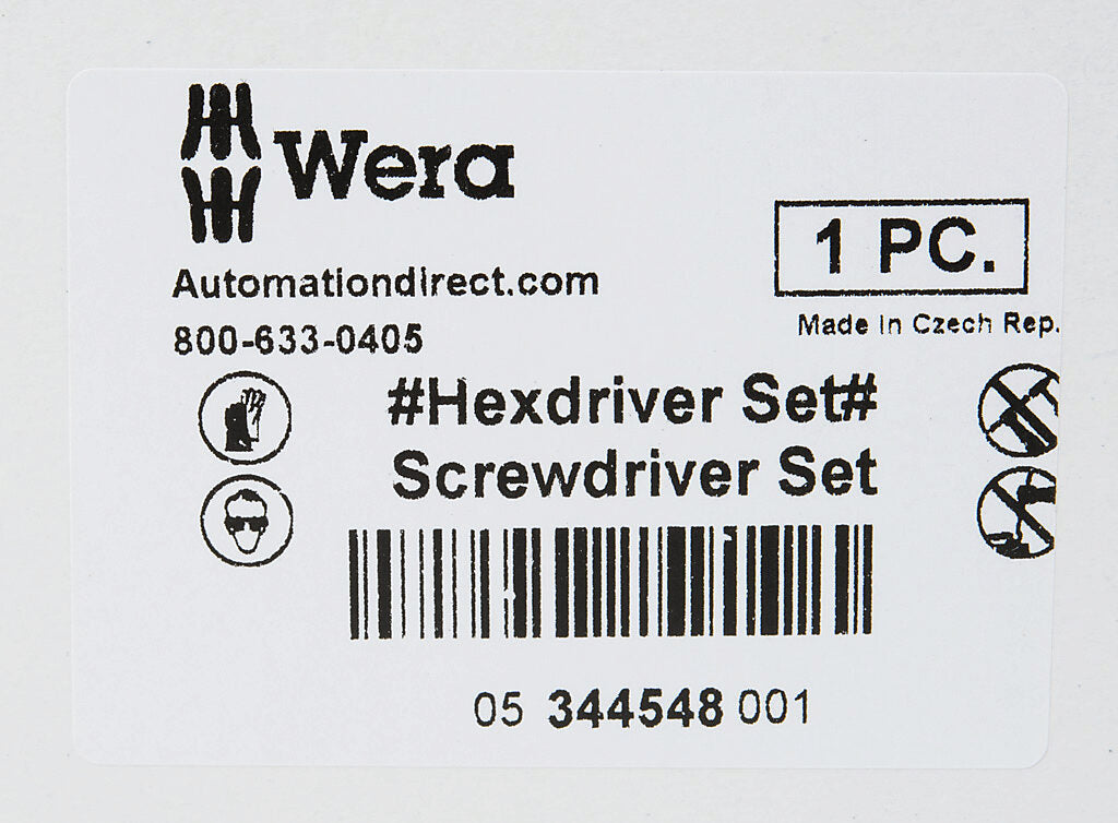 Wera T-handle hexdriver set, 10 pieces, imperial.-05344548001