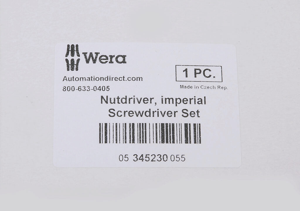 Wera nutdriver set, internal hex, 7 pieces, imperial.-05345230055