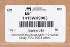 Hammond touch-up paint, 12 ounce spray, RAL 9003 white.-1413WH9003
