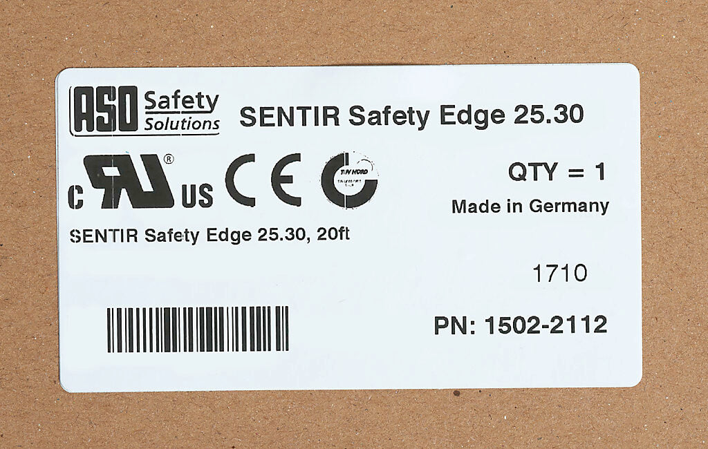 ASO Safety Solutions safety contact edge, 25 x 30mm, 20ft length. Purchase required end caps separately.-1502-2112