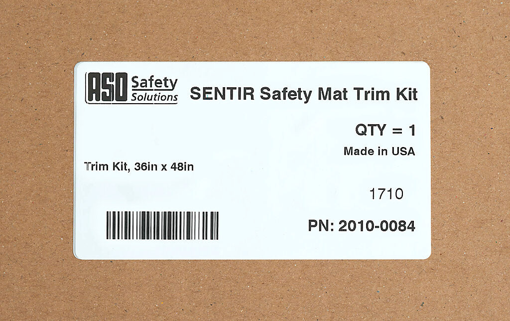 ASO Safety Solutions contact mat trim kit, aluminum. For use with 36 x 48in safety mats. Includes (4) trim corners and (4) mat trim pieces.-2010-0084