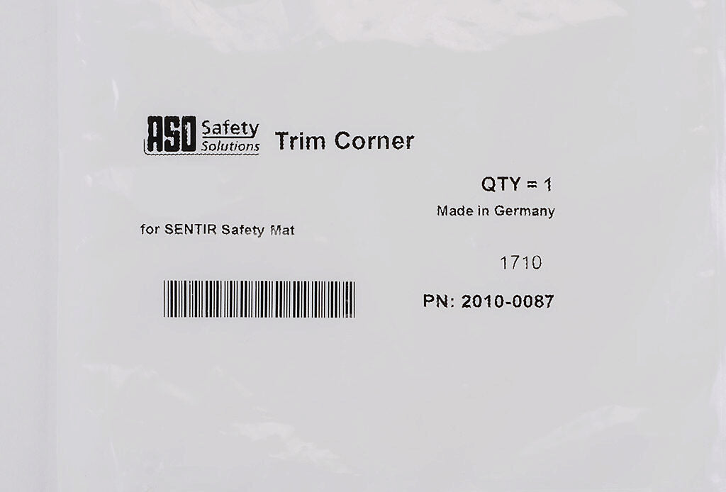 ASO Safety Solutions contact mat trim corner, polyamide. For use with safety contact mats.-2010-0087