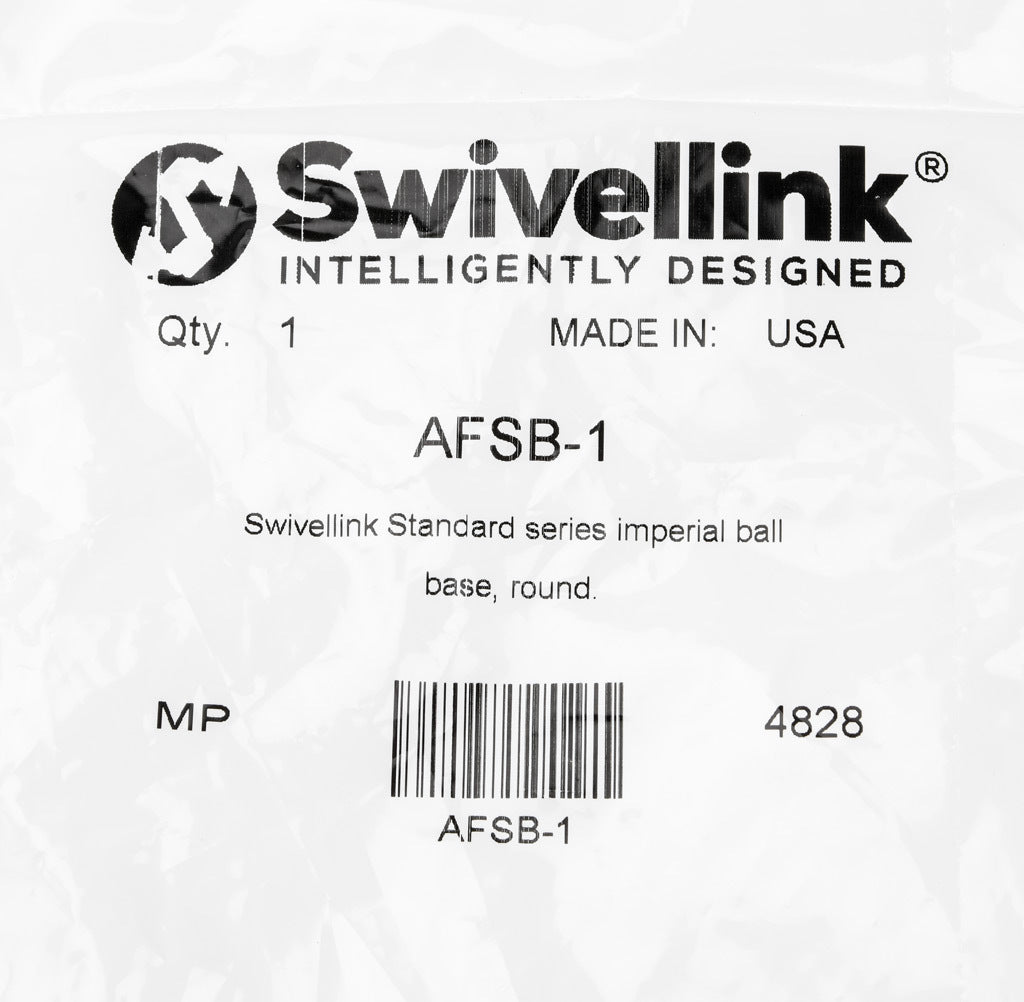 Swivellink Standard series imperial ball base, round.-AFSB-1