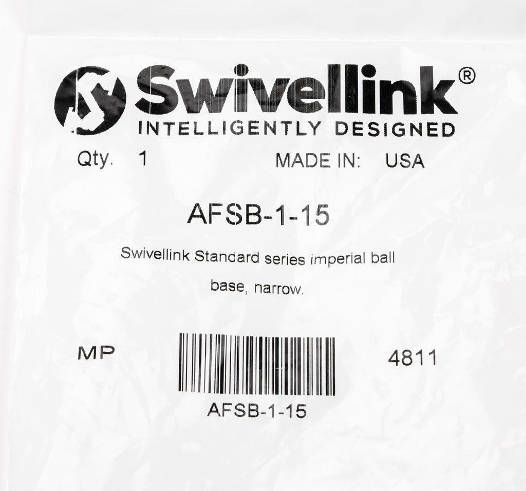 Swivellink Standard series imperial ball base, narrow.-AFSB-1-15