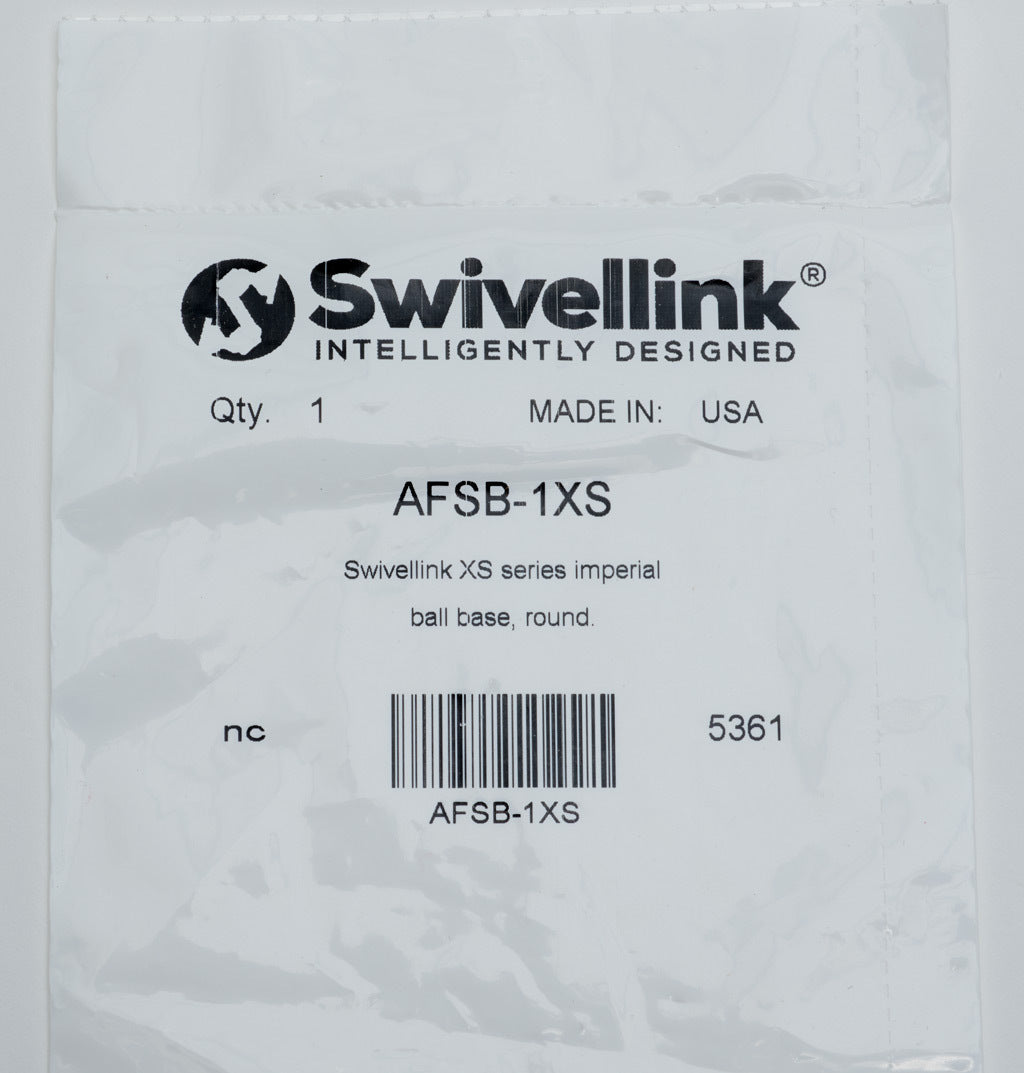 Swivellink XS series imperial ball base, round.-AFSB-1XS