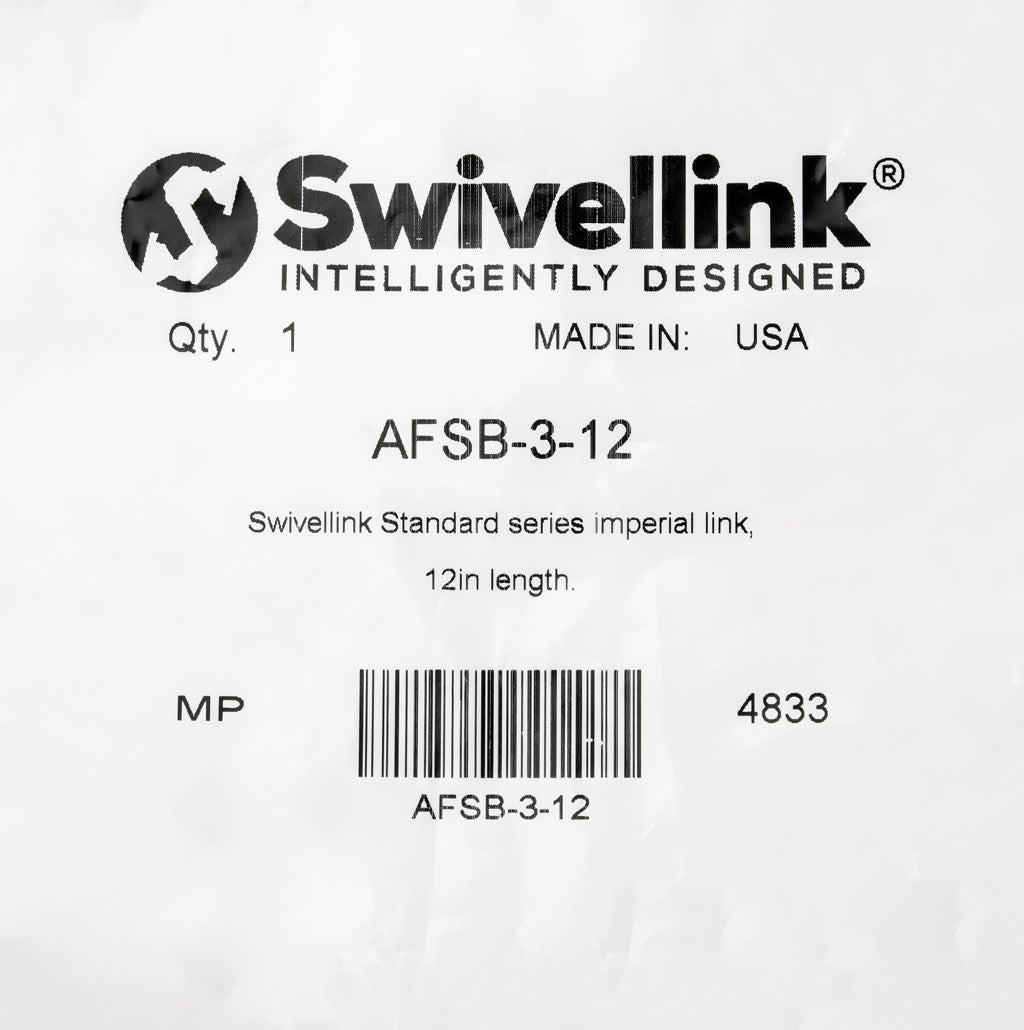 Swivellink Standard series imperial link, 12in length.-AFSB-3-12