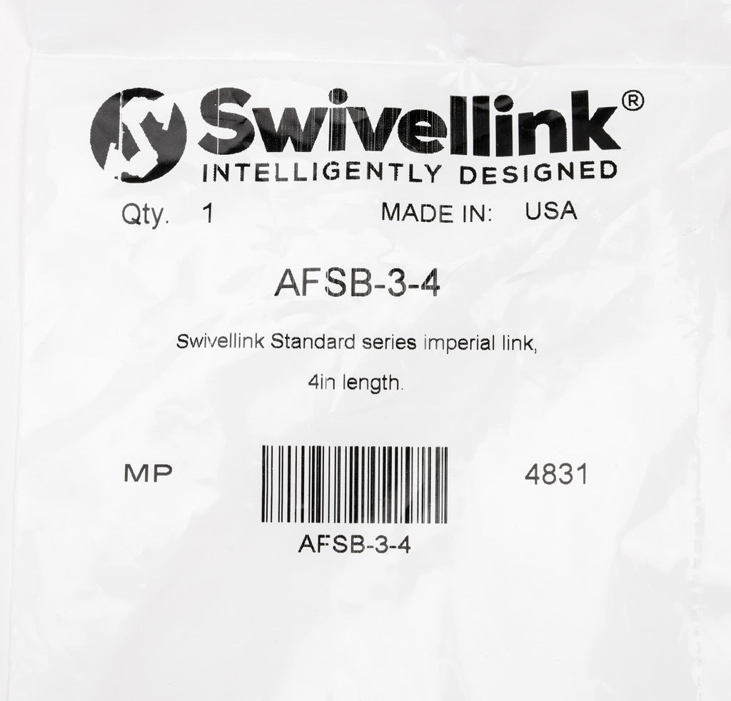Swivellink Standard series imperial link, 4in length.-AFSB-3-4