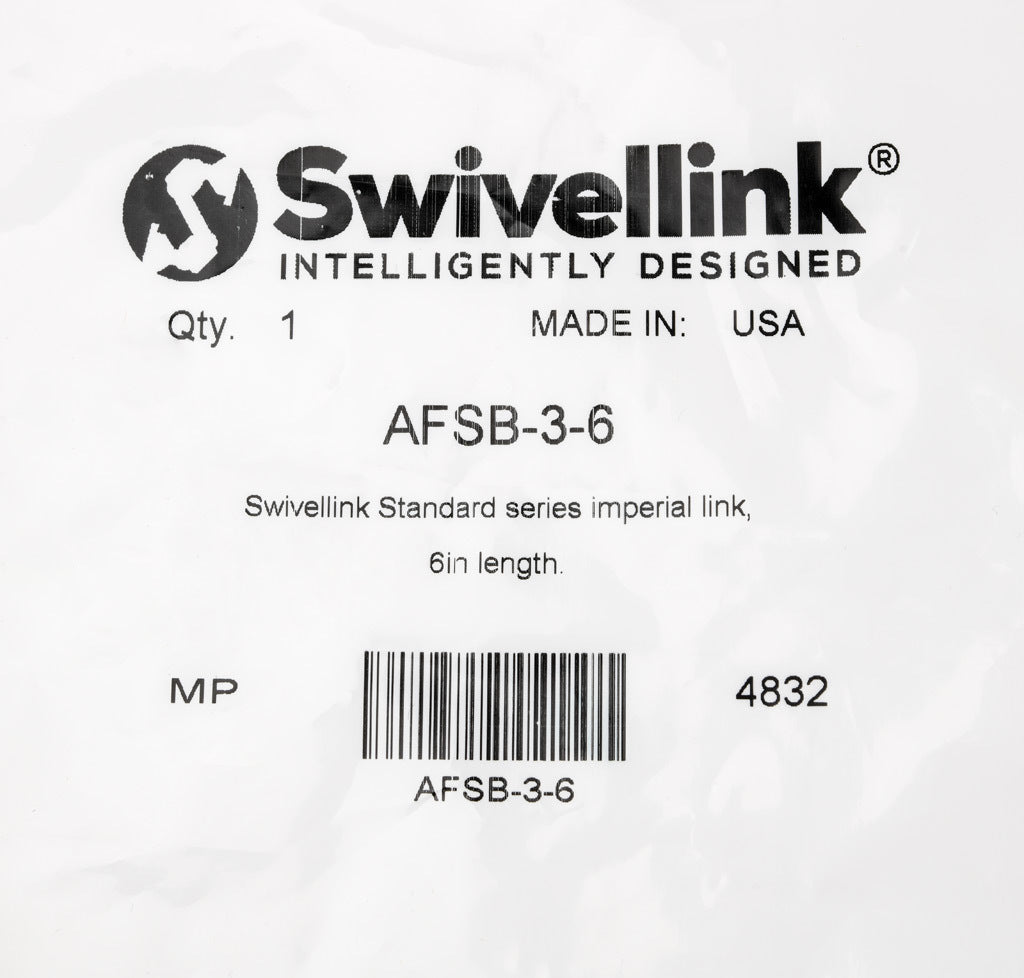 Swivellink Standard series imperial link, 6in length.-AFSB-3-6