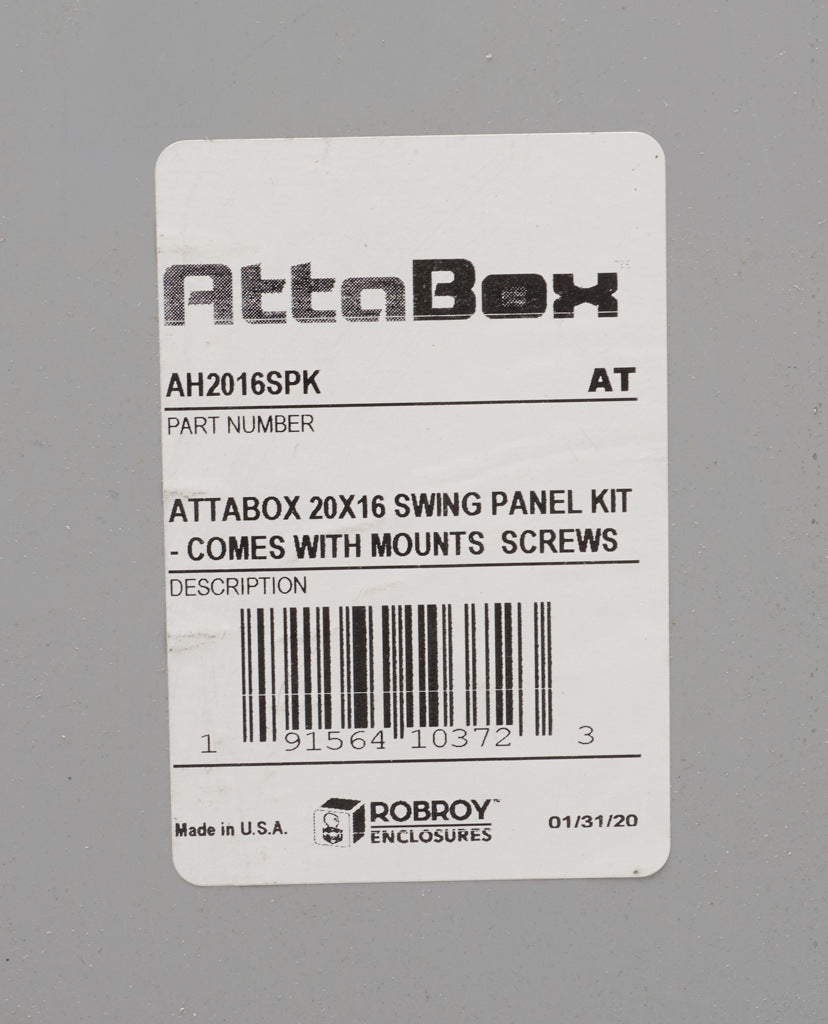 AttaBox swing panel kit, 3003-H14 aluminum. For use with AHxx20168xxx Heartland series enclosures.-AH2016SPK