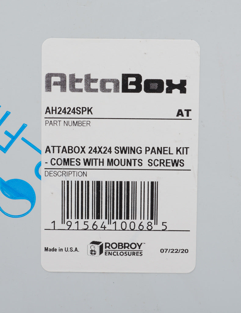 AttaBox swing panel kit, 3003-H14 aluminum. For use with AHxx242410xxx Heartland series enclosures.-AH2424SPK