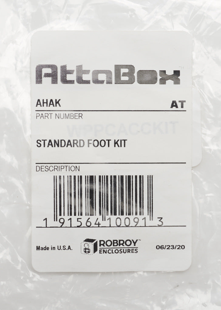 AttaBox mounting feet kit, polycarbonate. For use with Heartland series enclosures. Includes (4) mounting feet and mounting hardware.-AHAK