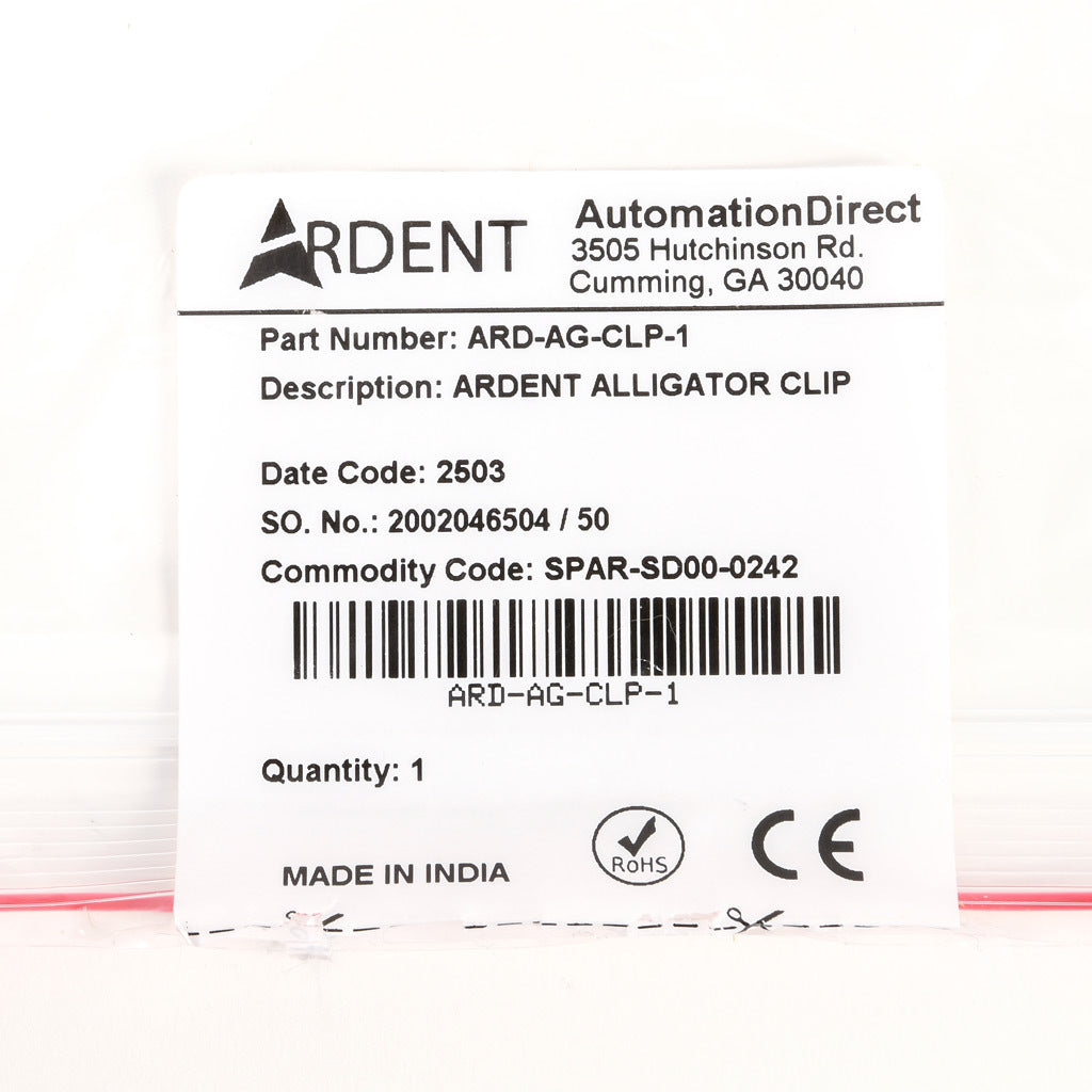 ARDENT alligator clip set, CAT IV 600V/CAT lll 1000V. For use with ARD-PRB-STD.-ARD-AG-CLP-1