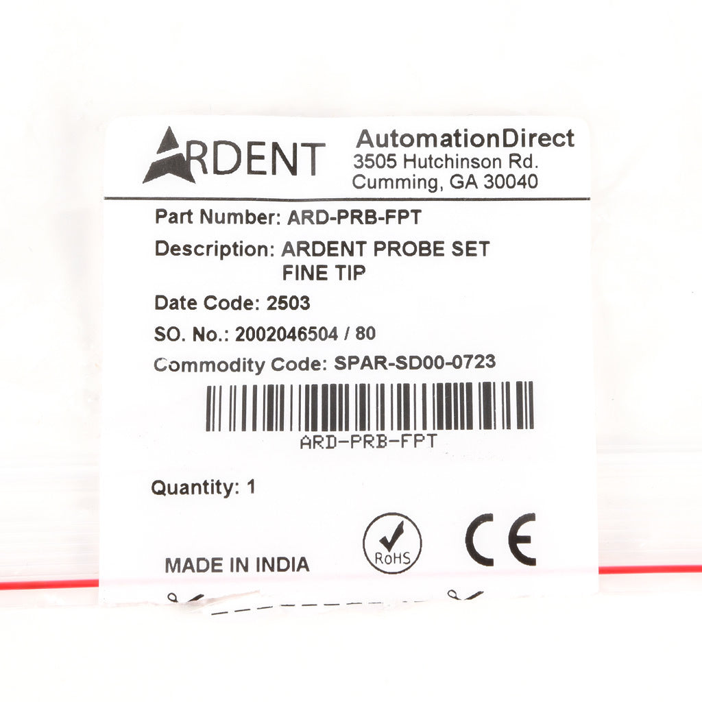 ARDENT test lead set, replacement, CAT IV 600V/CAT lll 1000V, 48in length. For use with all ARDENT multimeters and clamp meters. Fine tip CATIV 600V probe covers included.-ARD-PRB-FPT