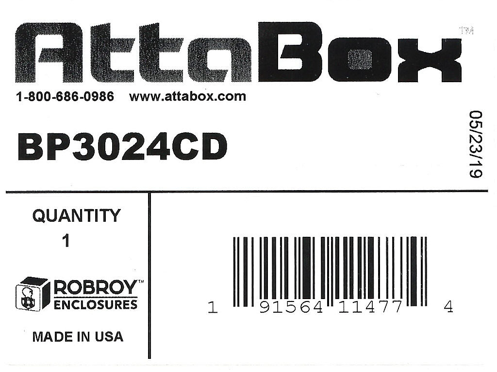 AttaBox subpanel, carbon steel, white, powder coat finish. For use with 30x24 (HxW) FD3024 Triton series disconnect enclosures.-BP3024CD