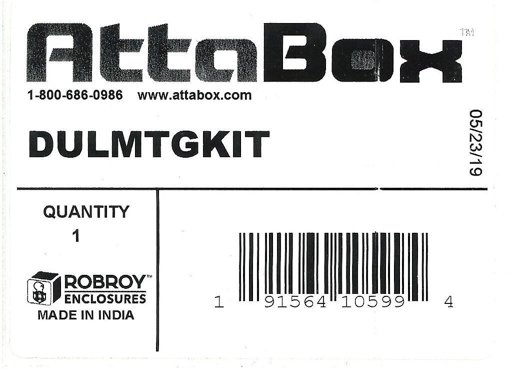 AttaBox mounting feet kit, fiberglass reinforced polyester. For use with 18 x 12 x 7in (HxWxD) and larger DuraShield series enclosures. Includes (4) mounting feet and mounting hardware.-DULMTGKIT