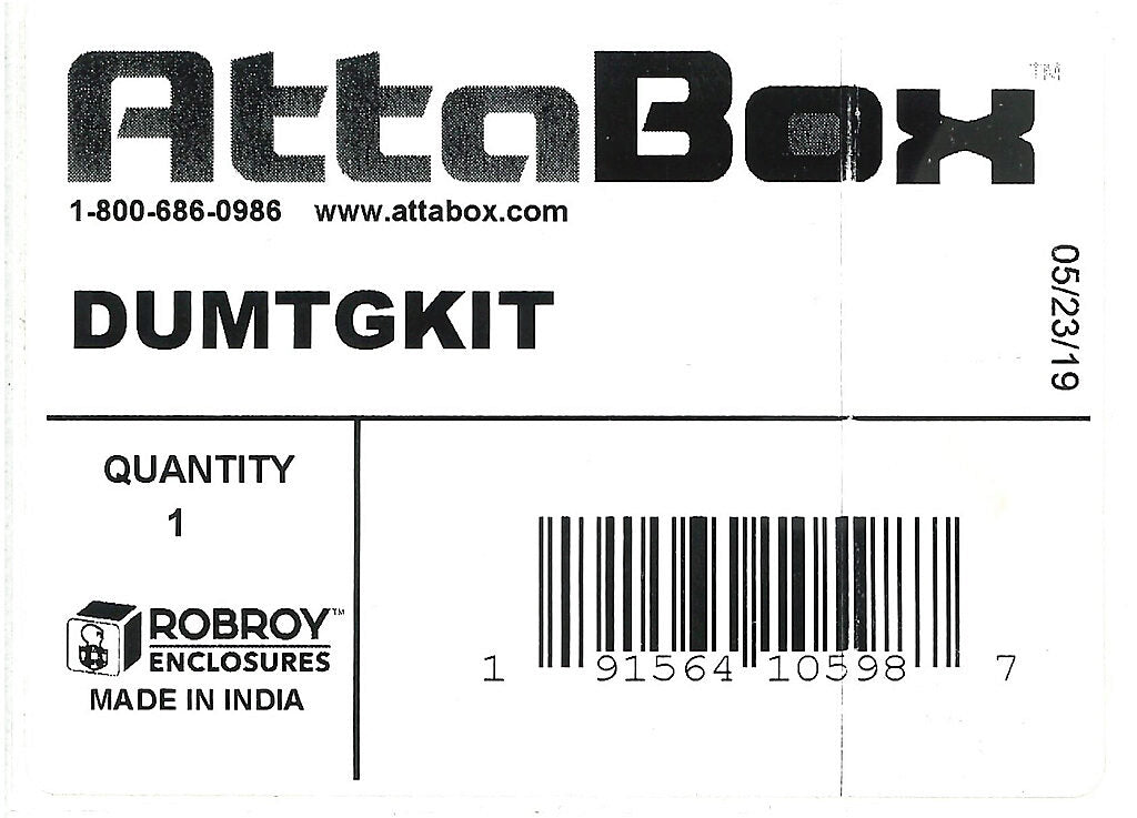 AttaBox mounting feet kit, fiberglass reinforced polyester. For use with up to 16 x 16 x 5in (HxWxD) DuraShield series enclosures. Includes (4) mounting feet and mounting hardware.-DUMTGKIT