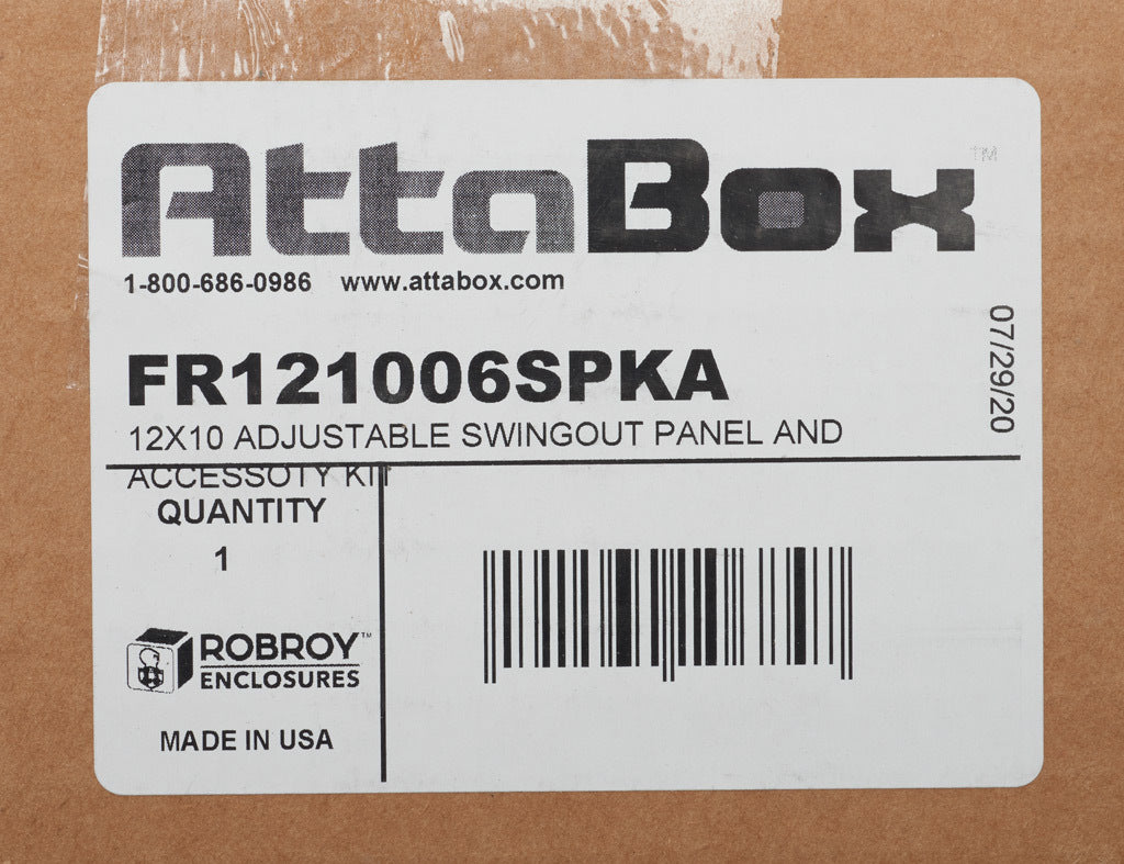 AttaBox swing panel kit, variable depth, 3003-H14 aluminum. For use with FR121006xxx, FRCC121006Hxx and FRW121006HPL Freedom series enclosures.-FR121006SPKA