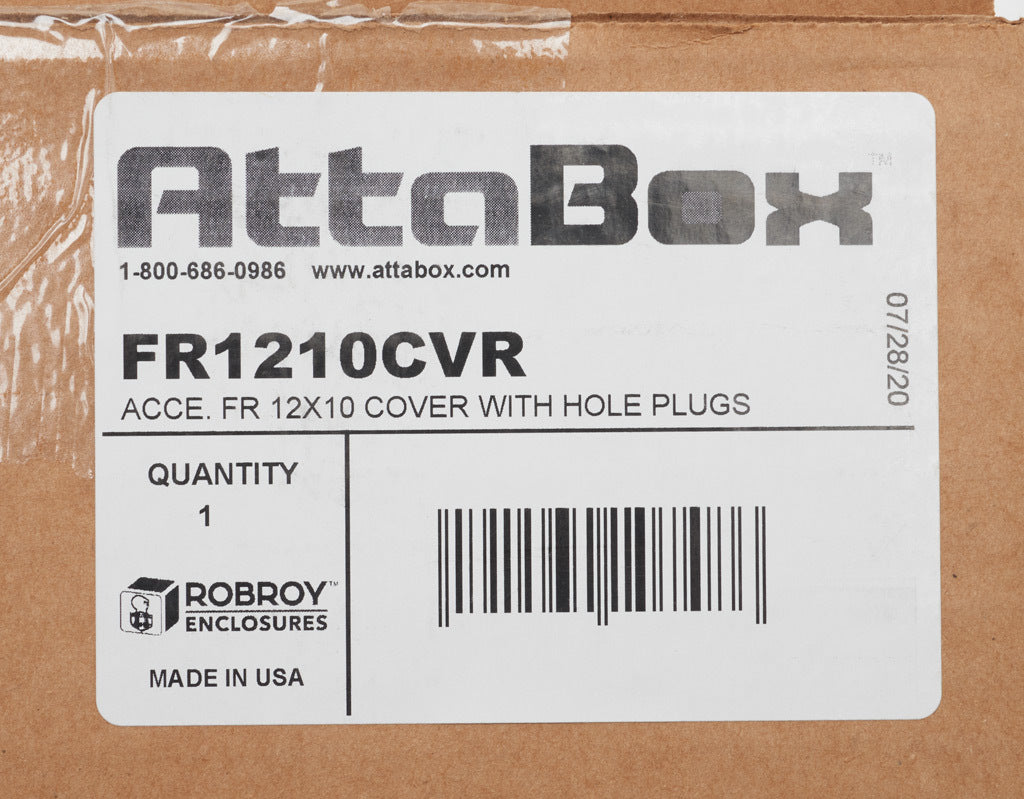 AttaBox opaque door, fiberglass reinforced polyester, Pantone 428 C glacier gray. For use with 12 x 10in (HxW) Freedom series enclosures.-FR1210CVR