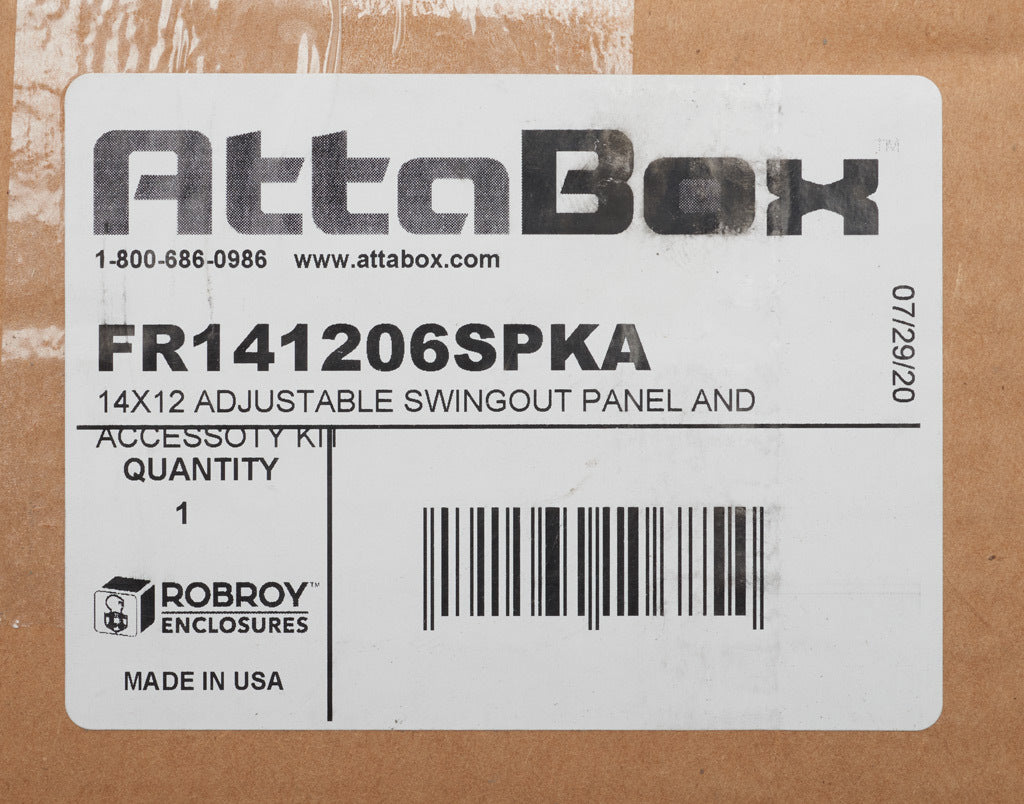 AttaBox swing panel kit, variable depth, 3003-H14 aluminum. For use with FR141206xxx, FRCC141206Hxx and FRW141206HPL Freedom series enclosures.-FR141206SPKA