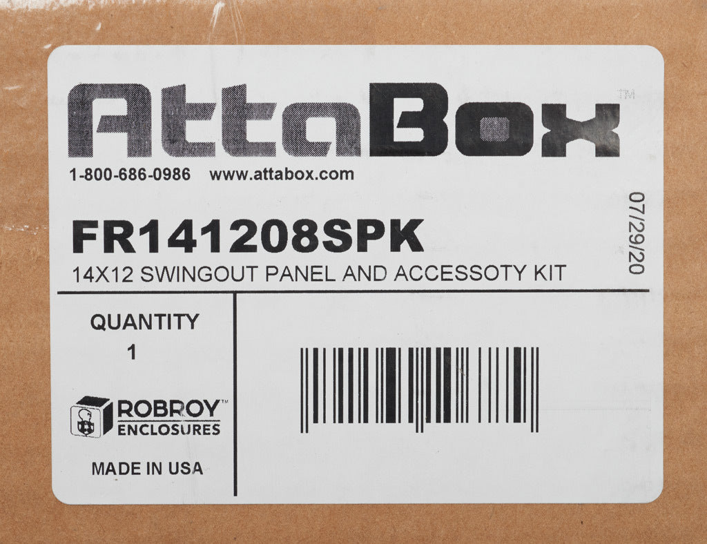 AttaBox swing panel kit, deadfront, 3003-H14 aluminum. For use with FR141208xxx, FRCC141208Hxx and FRW141208HPL Freedom series enclosures.-FR141208SPK
