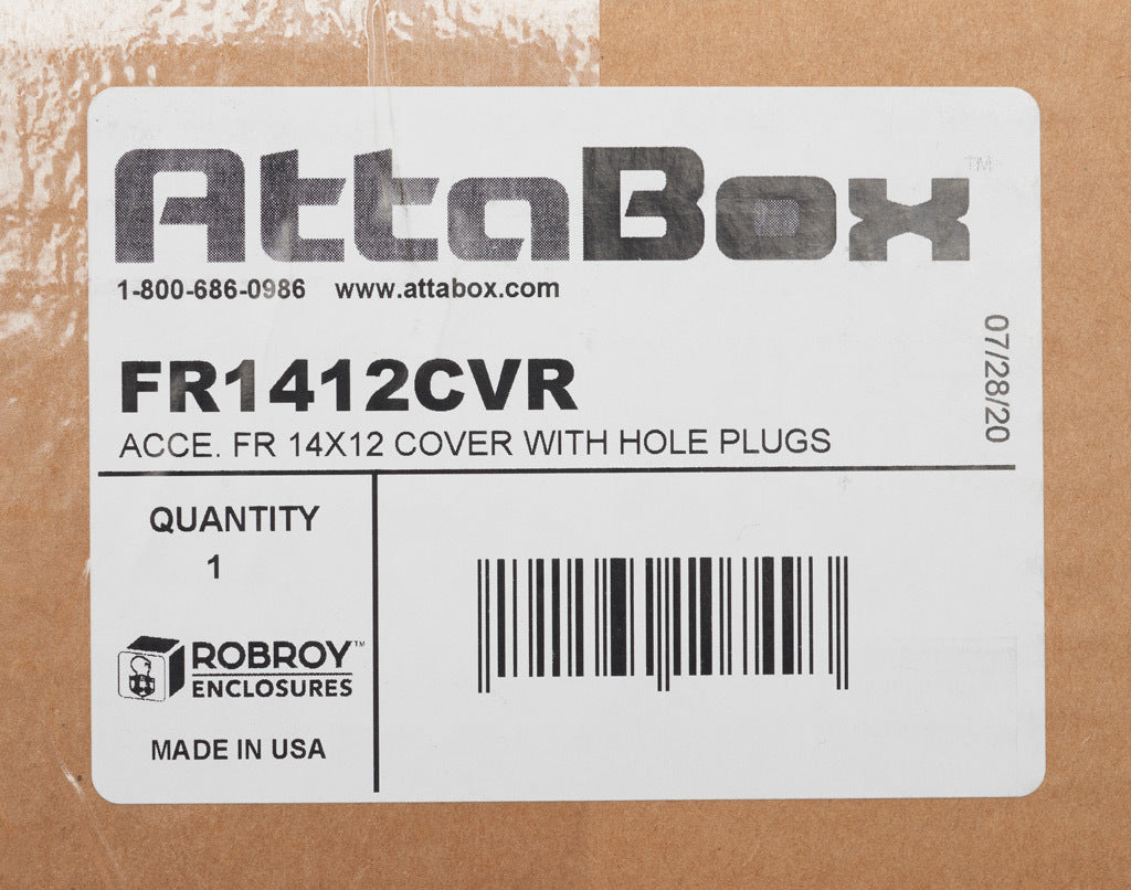 AttaBox opaque door, fiberglass reinforced polyester, Pantone 428 C glacier gray. For use with 14 x 12in (HxW) Freedom series enclosures.-FR1412CVR