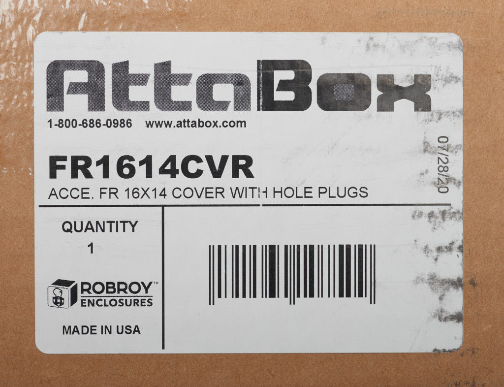 AttaBox opaque door, fiberglass reinforced polyester, Pantone 428 C glacier gray. For use with 16 x 14in (HxW) Freedom series enclosures.-FR1614CVR